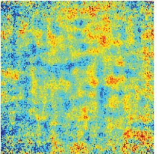 The polarization of the microwave sky (Q Stokes parameter) at 150 GHz as seen by POLARBEAR  (Credit: the POLARBEAR collaboration).