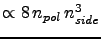 $\propto 8 n_{pol} n_{side}^3$