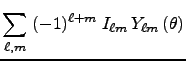 $\displaystyle \sum_{\ell, m}\;(-1)^{\ell+m}\;I_{\ell m}\,Y_{\ell m}\left(\theta\right)$