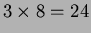 $3\times 8=24$